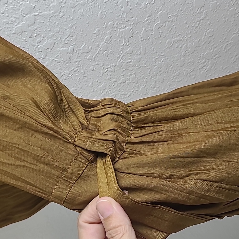 Banana Republic Ravina Maxi Shirt Dress Casual , Work Earthy Mustard L - Picture 9 of 14